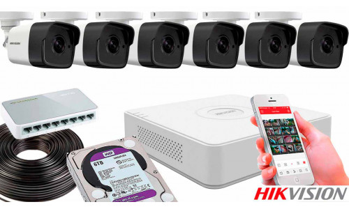 Комплект видеонаблюдения на 6 камер для улицы 4mp IP